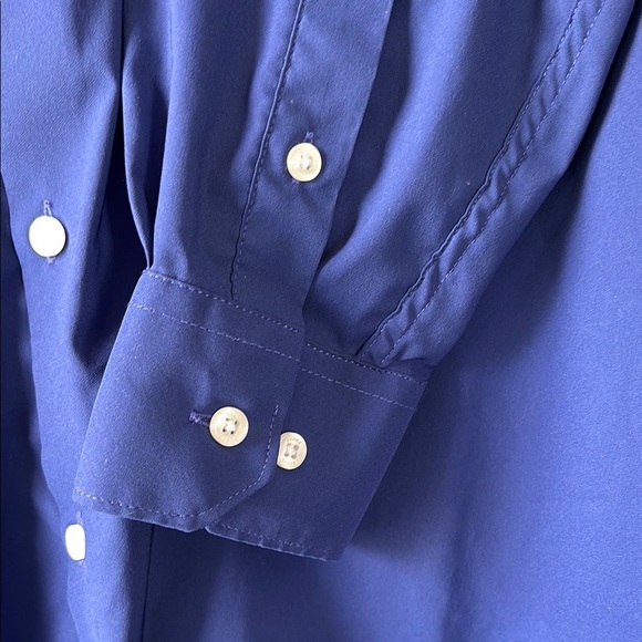 Perry Ellis Portfolio Shirt Mens 17 32 33 Blue Long Sleeve Tech Slim - Picture 6 of 7